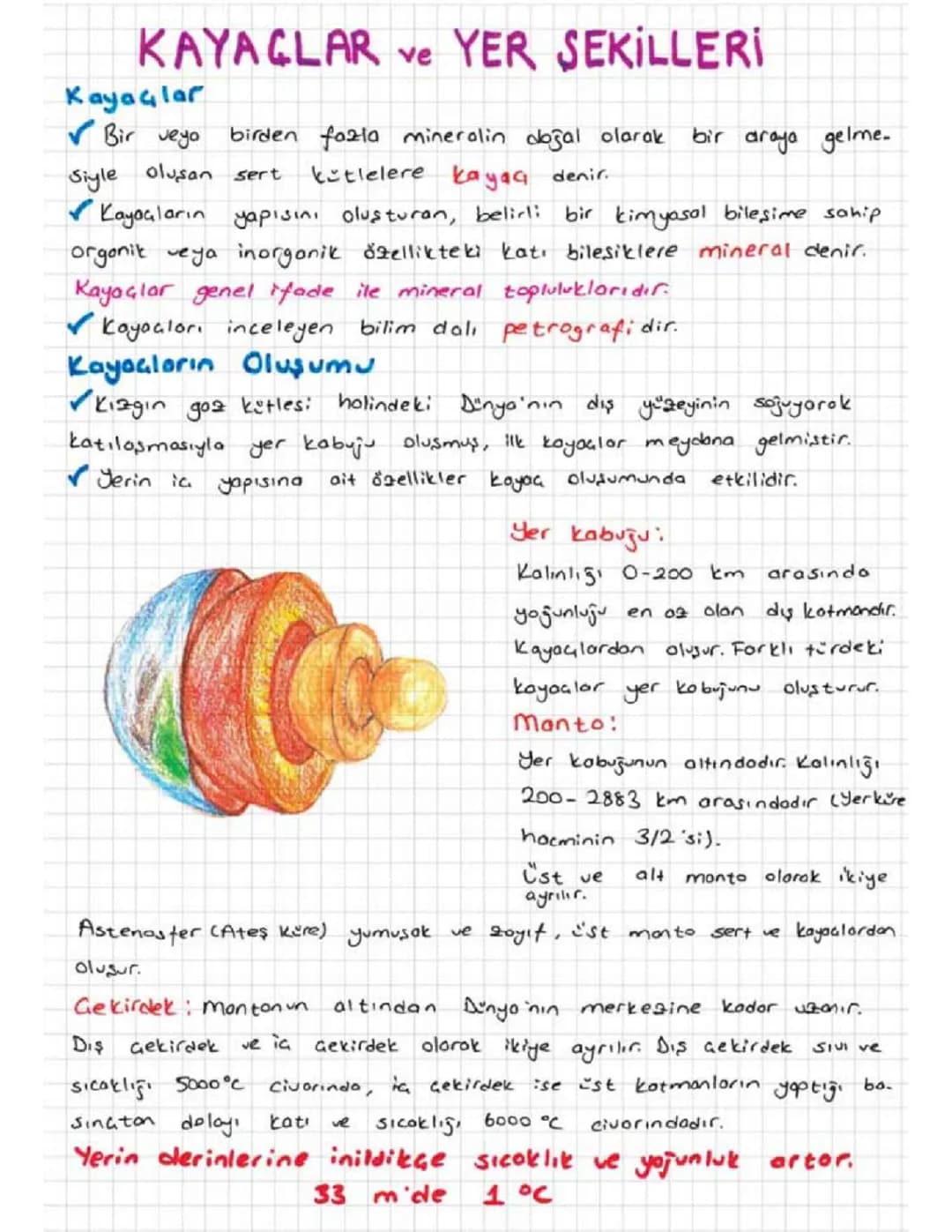 10. SINIF COĞRAFYA KAYAÇLAR VE YER ŞEKİLLERİ