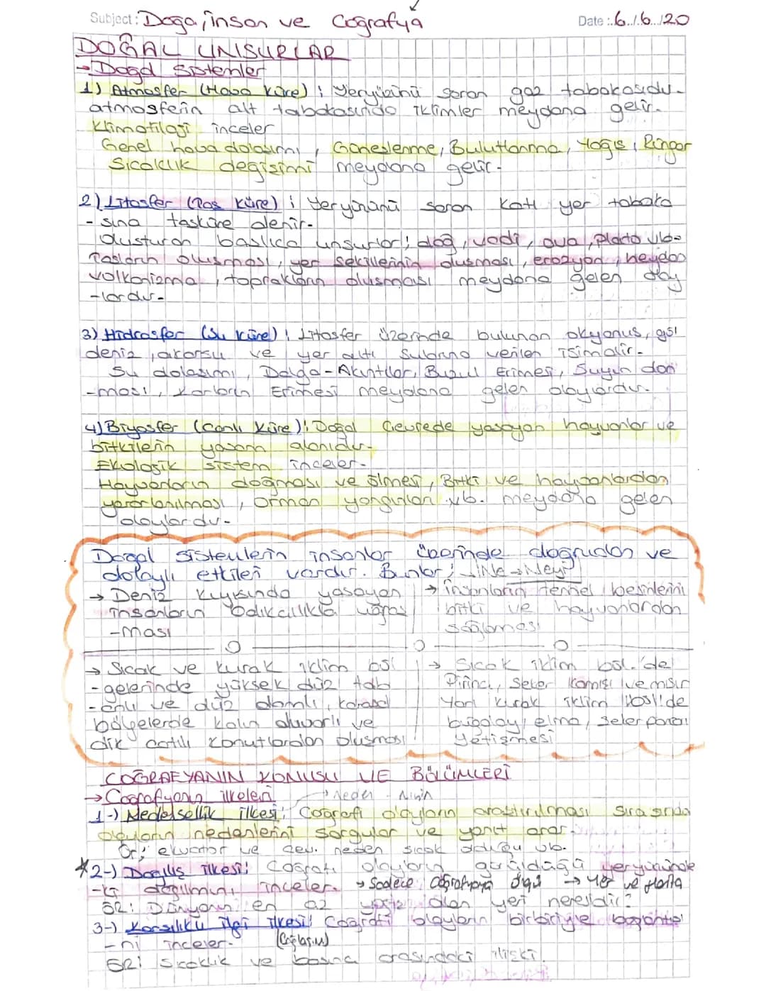 Doğa ve İnsan - 9. Sınıf Coğrafya Özet PDF ve Testler