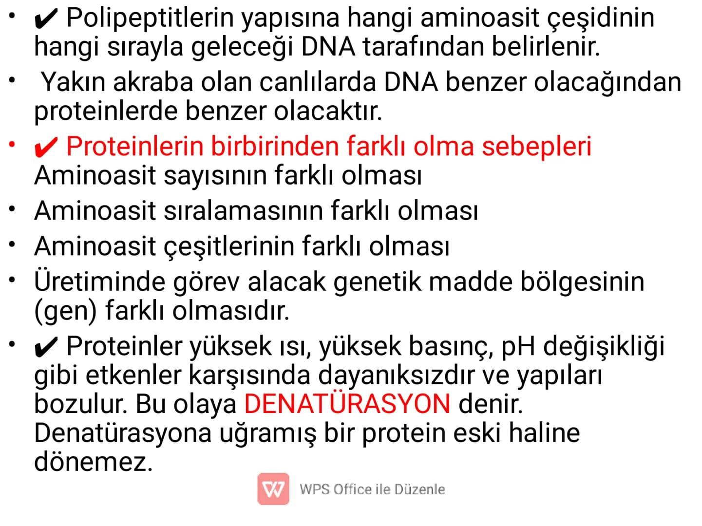 PROTEIN
ICEREN
BESINLER
WWPS Office ile Düzenle 3) PROTEİNLER
✓ Canlıların yapısında en fazla bulunan organik moleküldür.
✔ Yapısında C, H, 