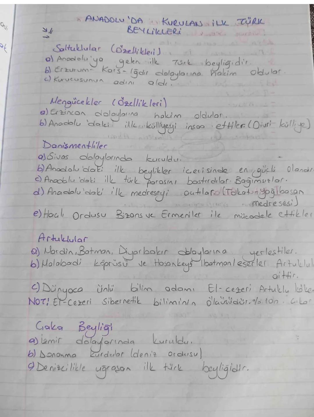 adı
ANADOLU'DA KURULAN iLK TÜRK
BEYLİKLERİ
7
Saltuklular (o'zellikleri)
a) Anadolu'ya gelen ilk
Türk beyliğidir.
oldular.
c) Kurucusunun
ald