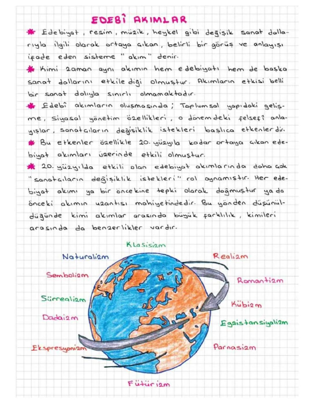 AYT Edebiyat Ders Notları: Edebi Akımlar