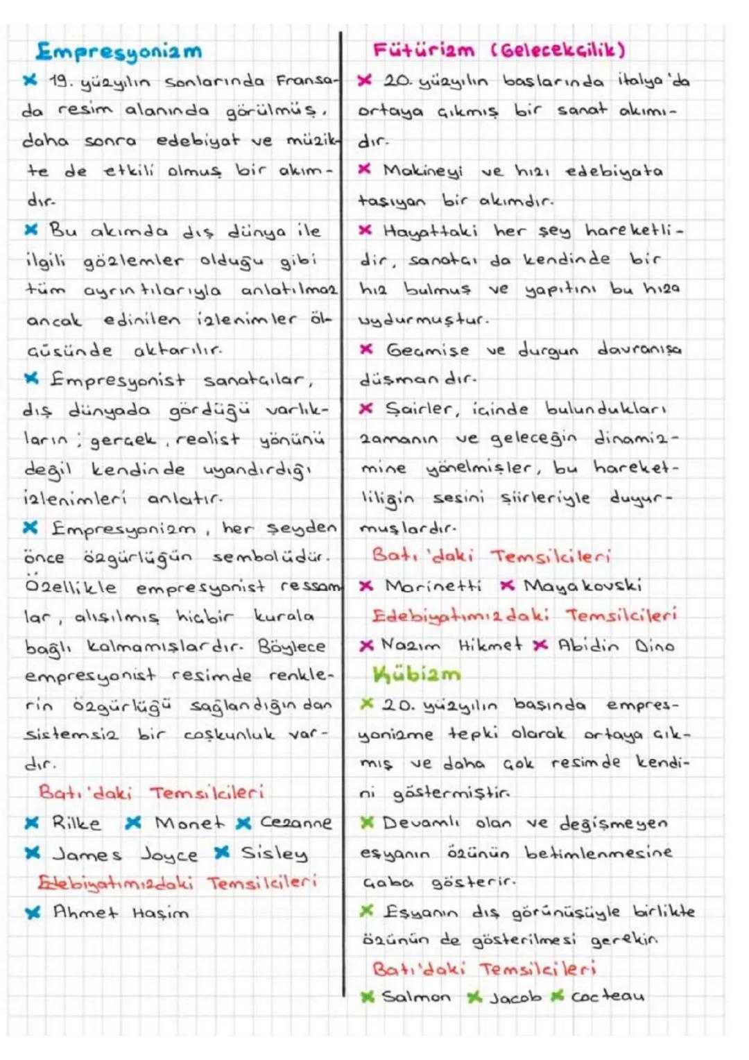 EDEBI AKIMLAR
Edebiyat, resim, müzik, heykel gibi değişik sanat dalla-
rıyla ilgili olarak ortaya çıkan, belirli bir görüş ve anlayışı
ifade