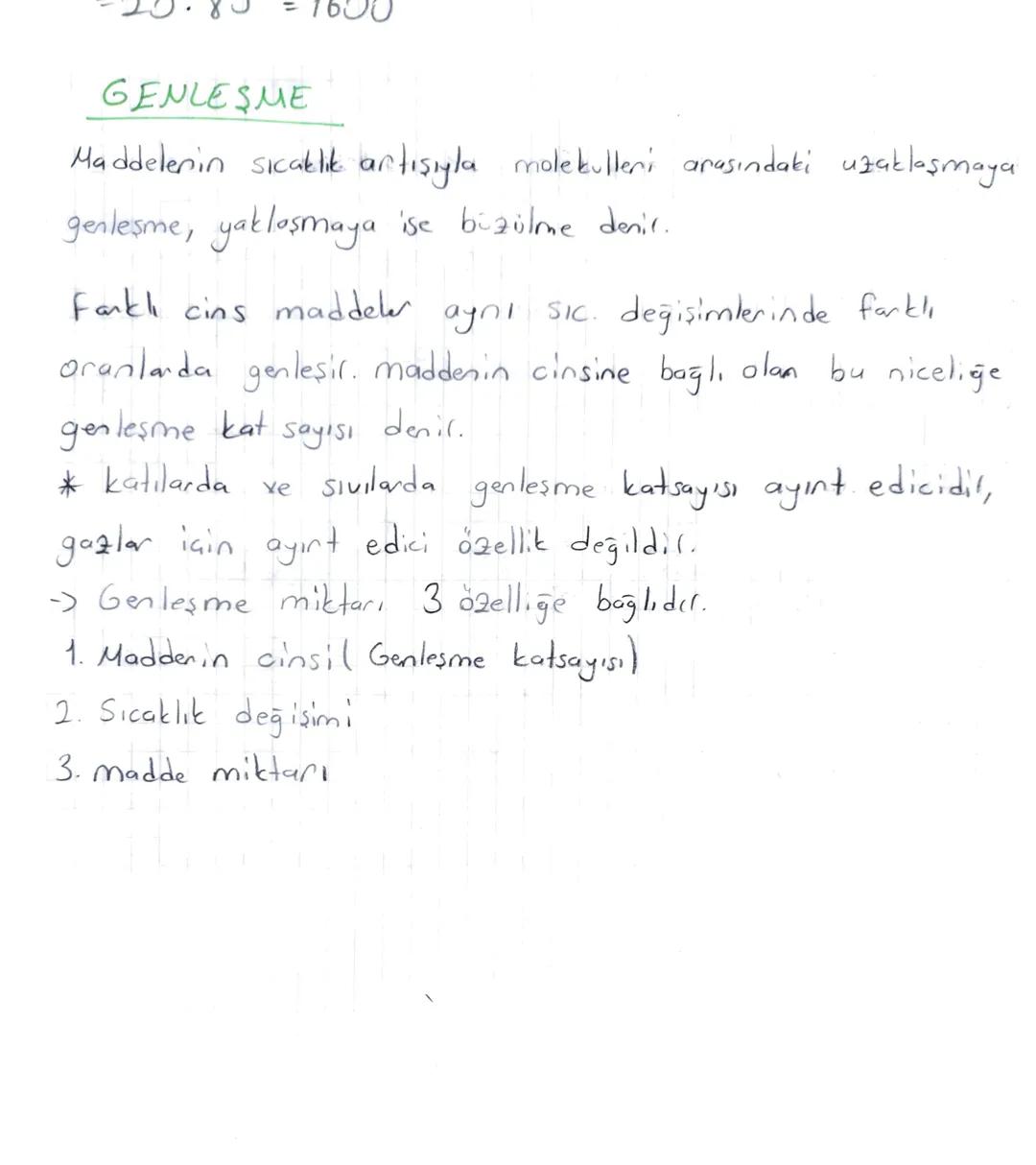 GENLEŞME
Maddelenin sıcaklık artışıyla molekulleri arasındaki uzaklaşmaya
genleşme, yaklaşmaya ise büzülme denir.
Farklı cins maddeler aynı 