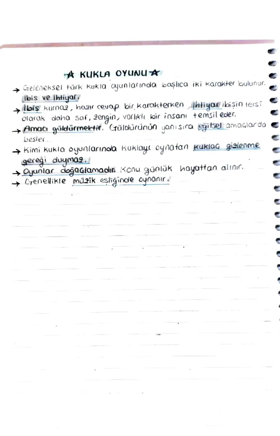 כ
>
ว
ว
ว
ว
Geleneksel Türk Tiyatrosunun Genel Özellikleri
Kökeni eski inana ve geleneklere dayanır.
→ Şarkı, dans ve söz oyunlarına dayanan