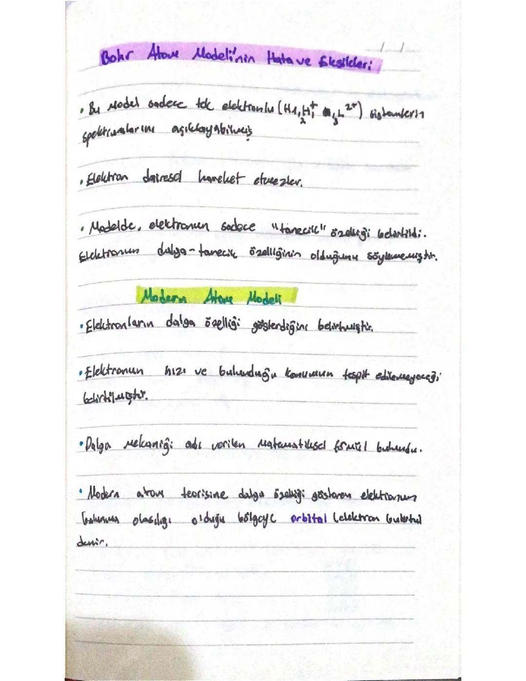 11.Sınıf kimya modern atom teorisi ve orbital türleri 