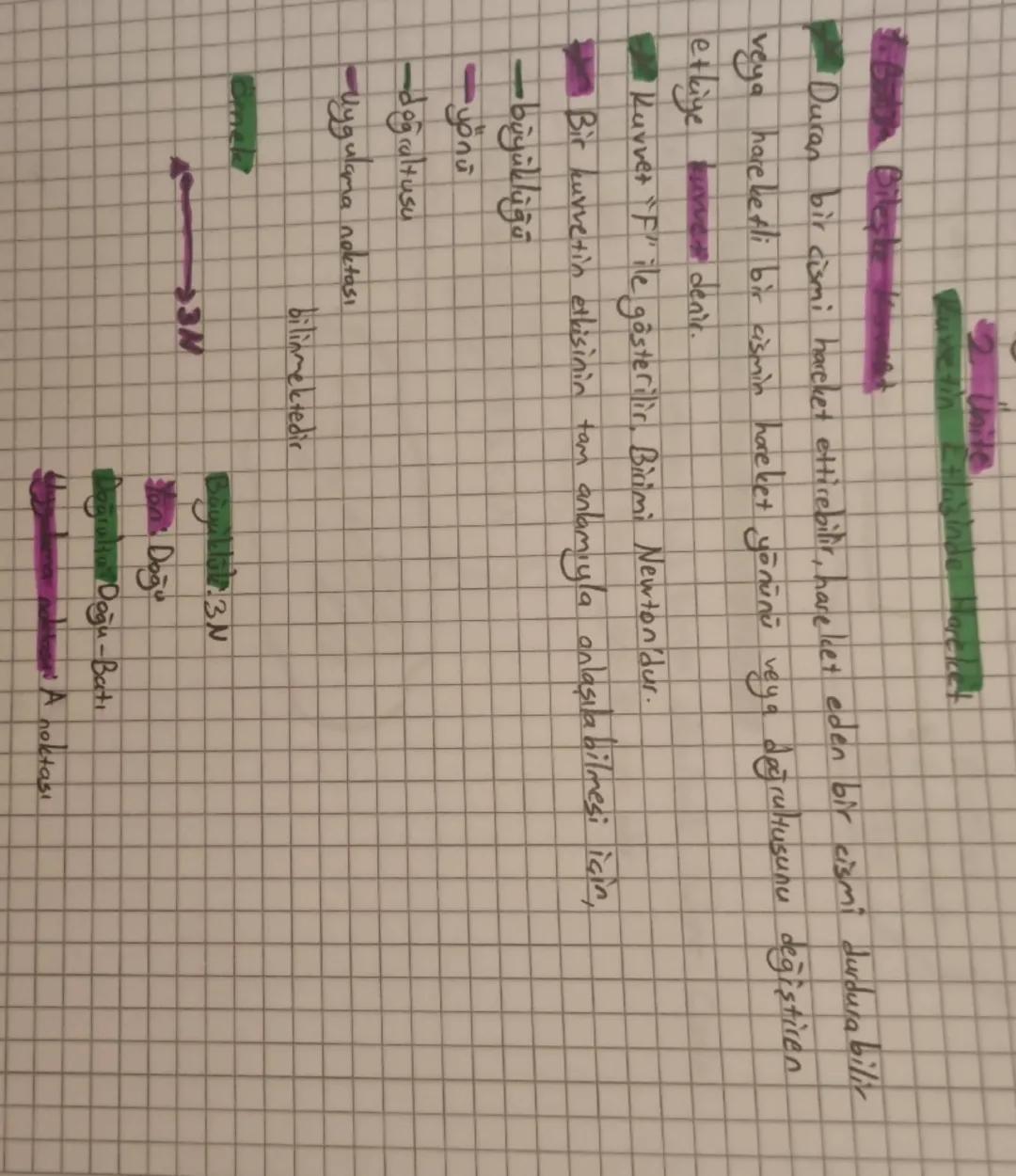 6. Sınıf fen bilimleri Kuvvetin etkisinde hareket