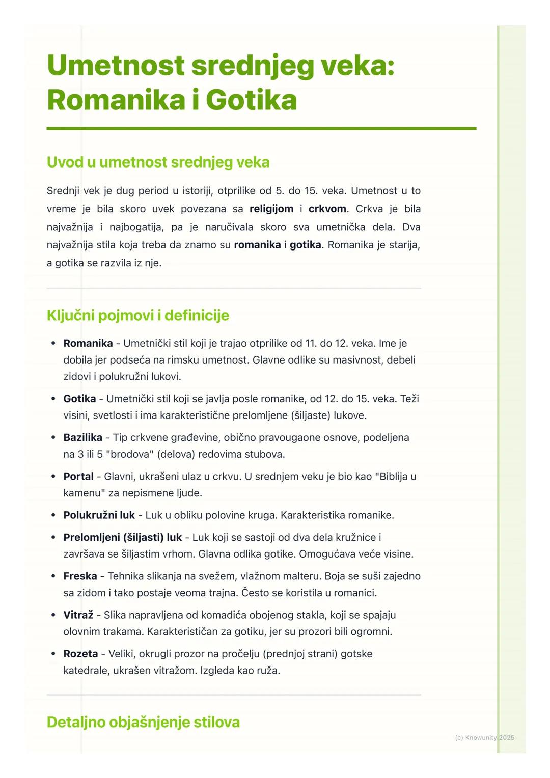 # Umetnost srednjeg veka:
Romanika i Gotika

Uvod u umetnost srednjeg veka

Srednji vek je dug period u istoriji, otprilike od 5. do 15. vek