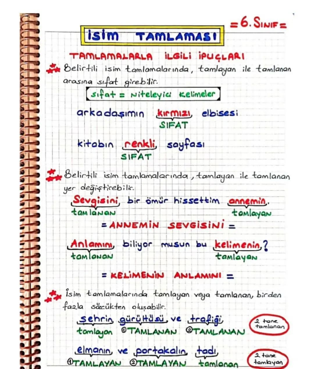 Isim TAMLAMASI
=6.SINIF=
En az iki ismin anlamca tamamlanmasıyla oluşan
söz grubuna, isim TAMLAMASI denir.
ağacın dali
Tamlayan
Tamlanan
1. 