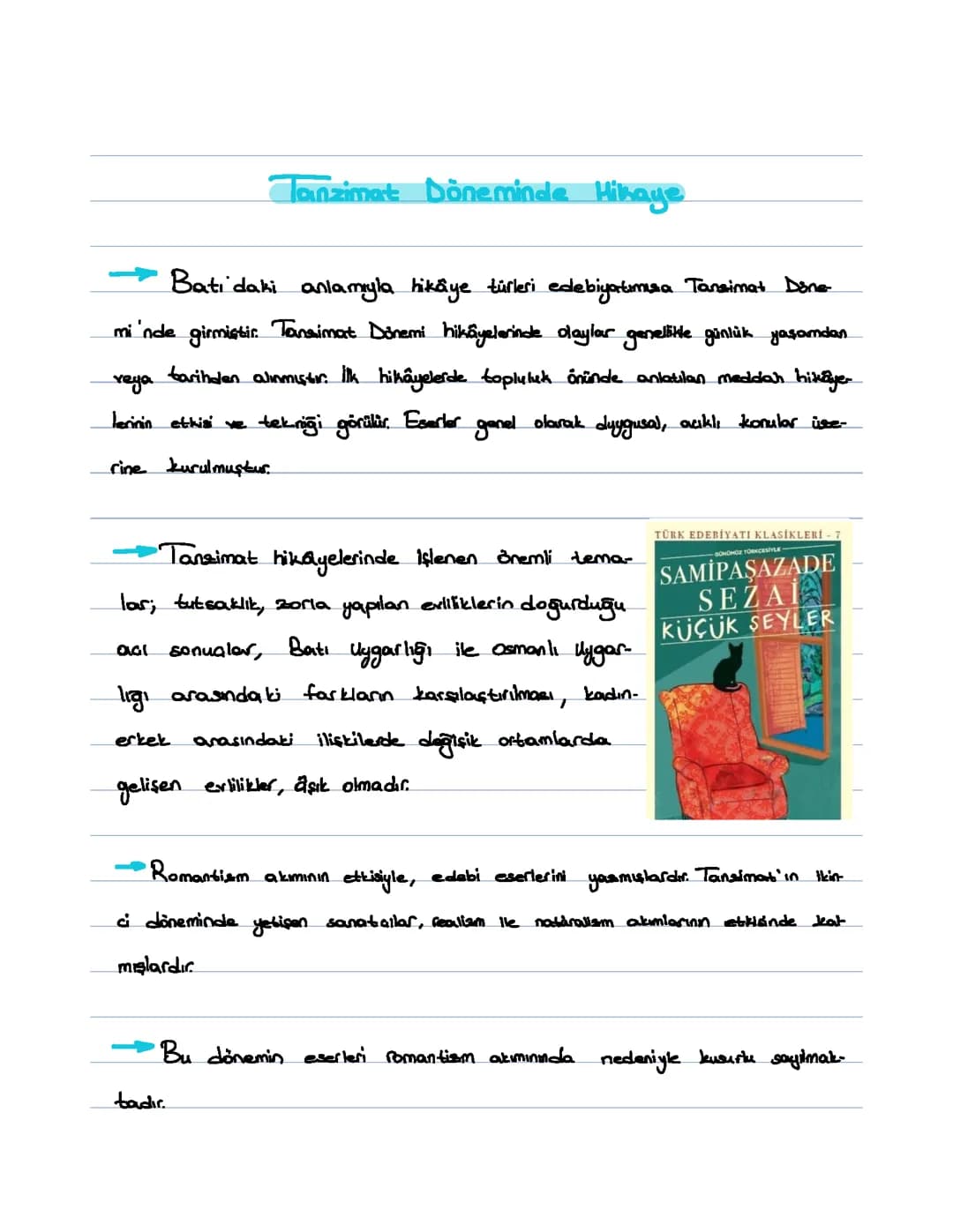 TYT Türk Dili ve Edebiyatı Tanzimat Döneminde Hikaye
