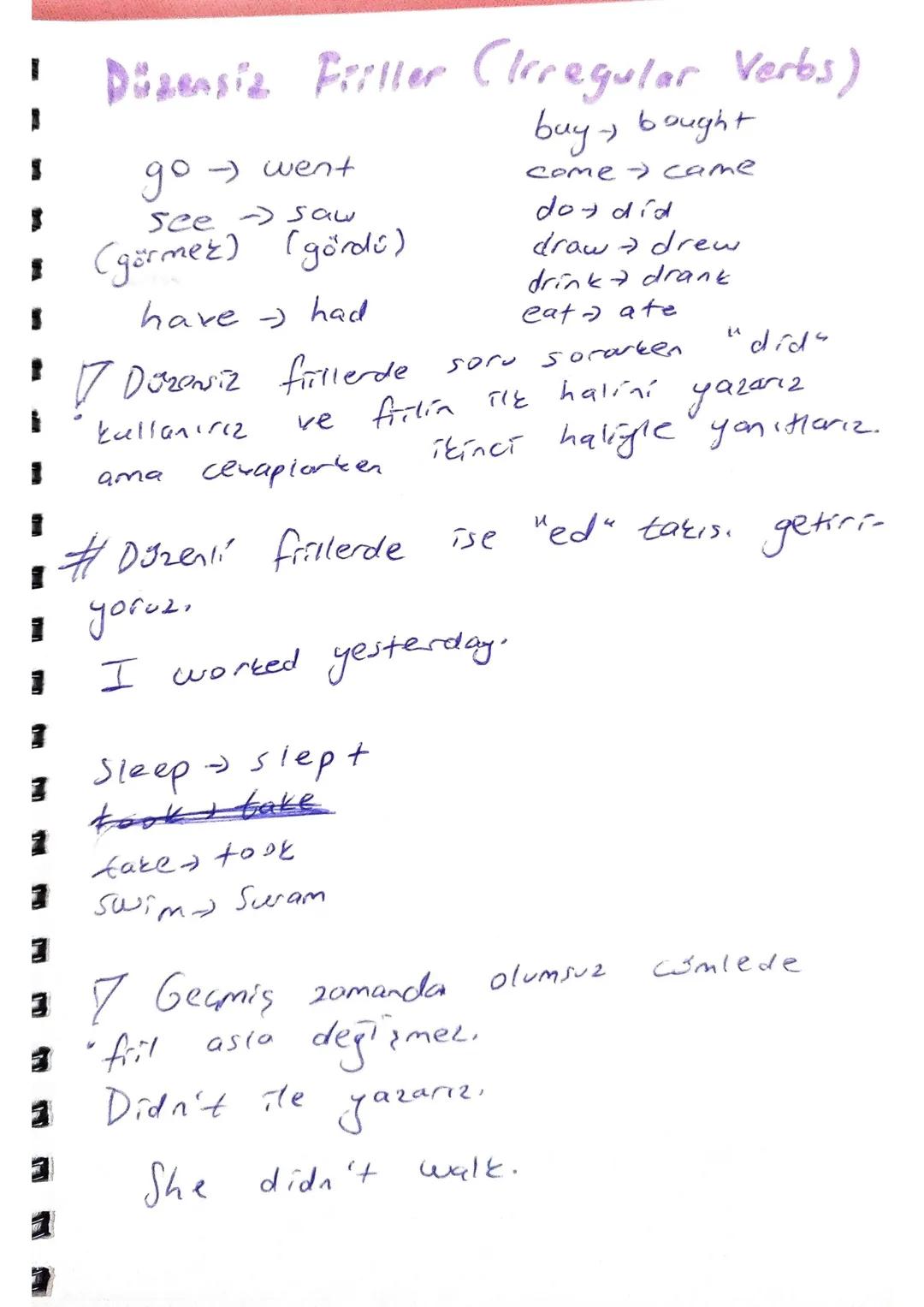 Düzensiz Fiiller Clrregular Verbs)
go - went
Seesaw
(görmez) (gördü)
buy bought
come - came
doy did
draw drew
have →
had
drink drank
eat - a