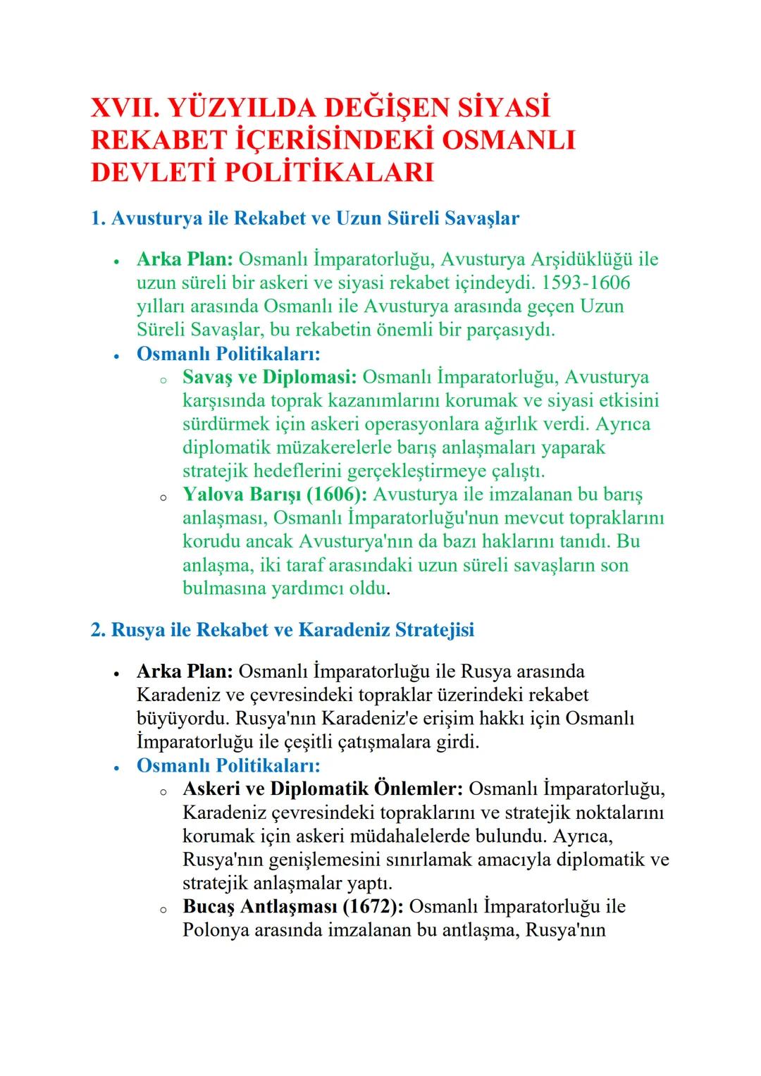 XVII. YÜZYILDA DEĞİŞEN SİYASİ
REKABET İÇERİSİNDEKİ OSMANLI
DEVLETİ POLİTİKALARI
1. Avusturya ile Rekabet ve Uzun Süreli Savaşlar
•
•
Arka Pl