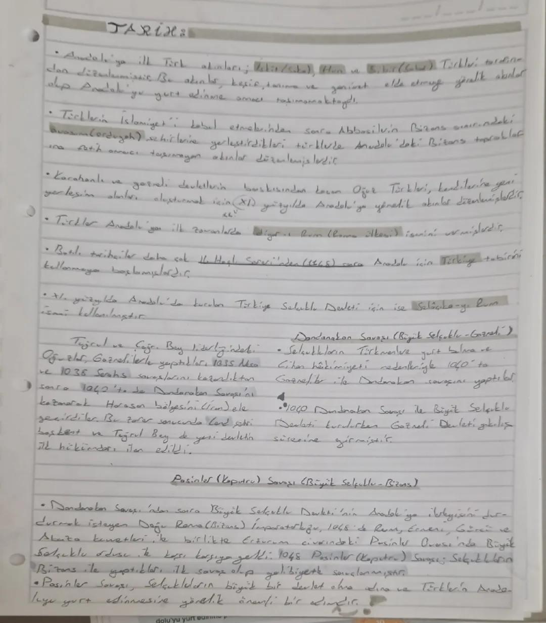 10. Sınıf Tarih Ders Notları: Yeni Müfredata Uygun