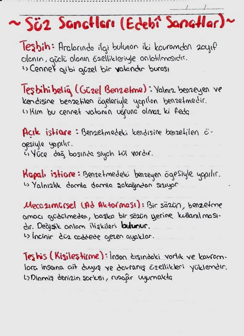 ~Söz Sanatları (Edebi Sanatlar)~
2
Tesbih: Aralarında ilgi bulunon iki kavramdan 20 yif
olanın, güclü olanın özellikleriyle anlatılmasıdır.
