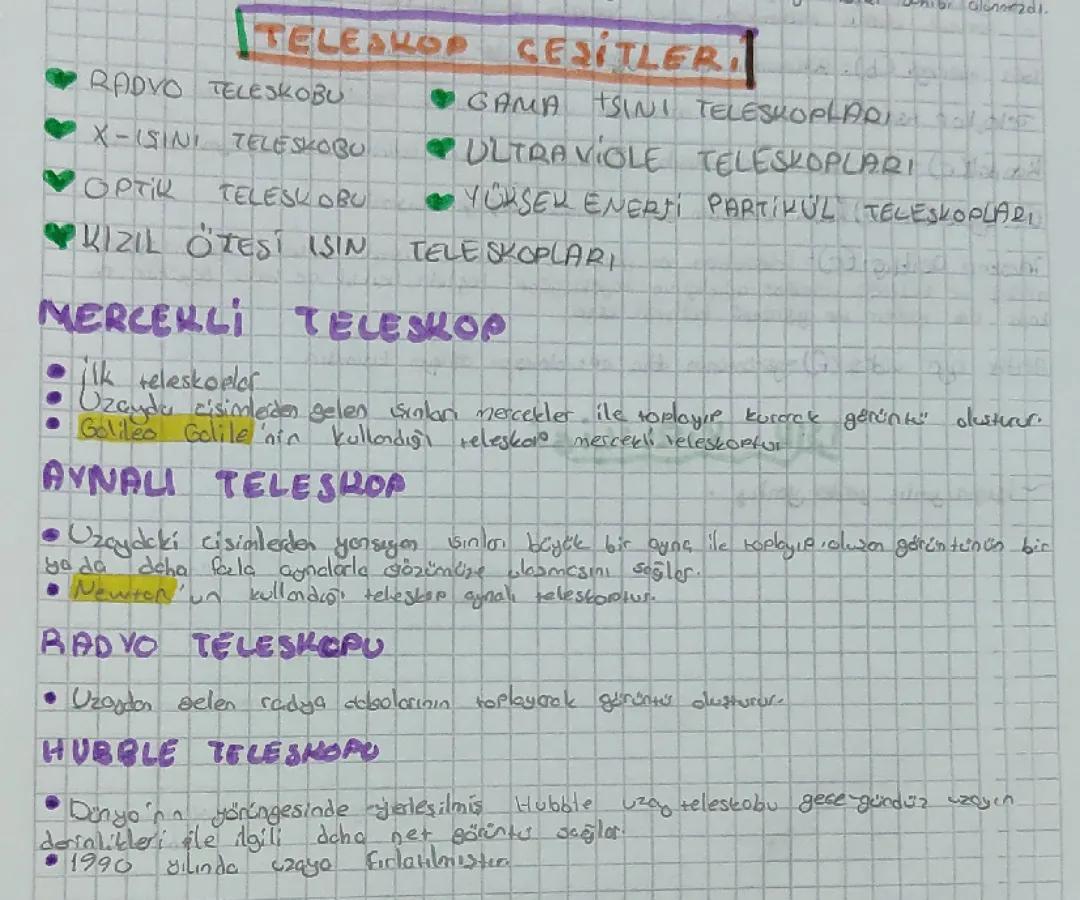 Fen Bilimleri 7. Sınıf: Teleskop Çeşitleri ve Kullanımları