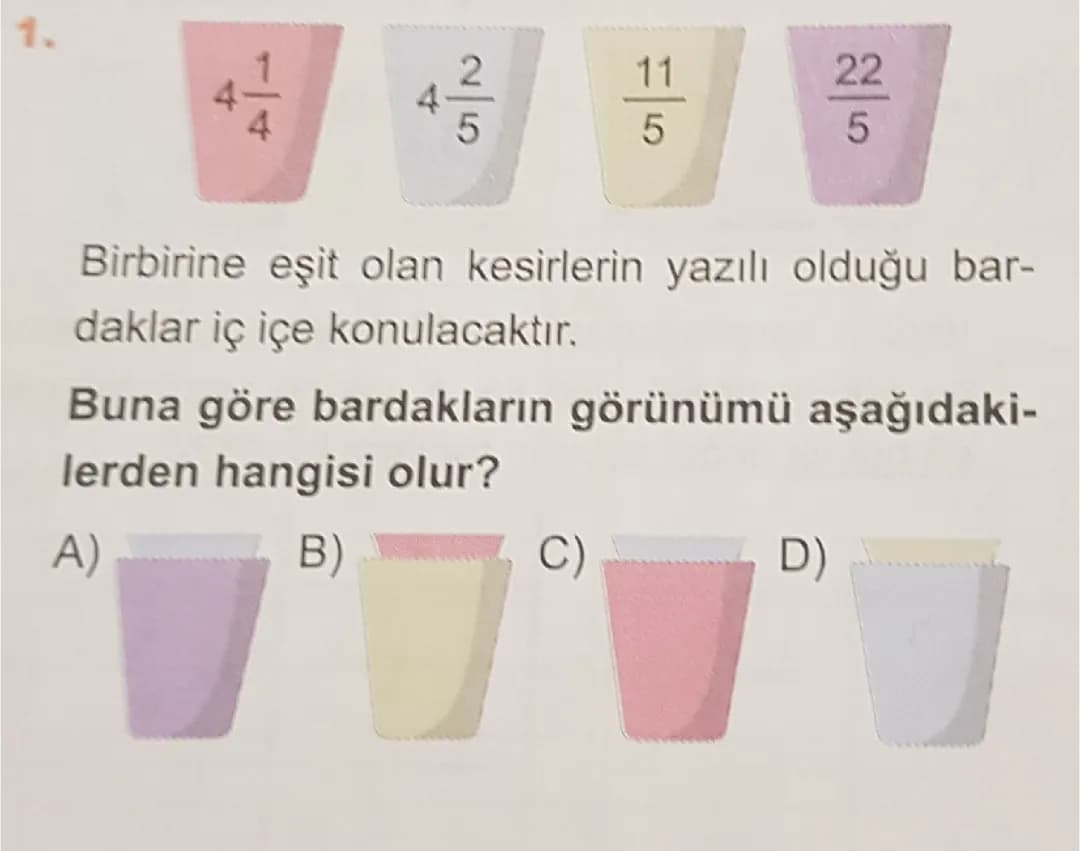 Matematik 5. Sınıf kesirler sorusu