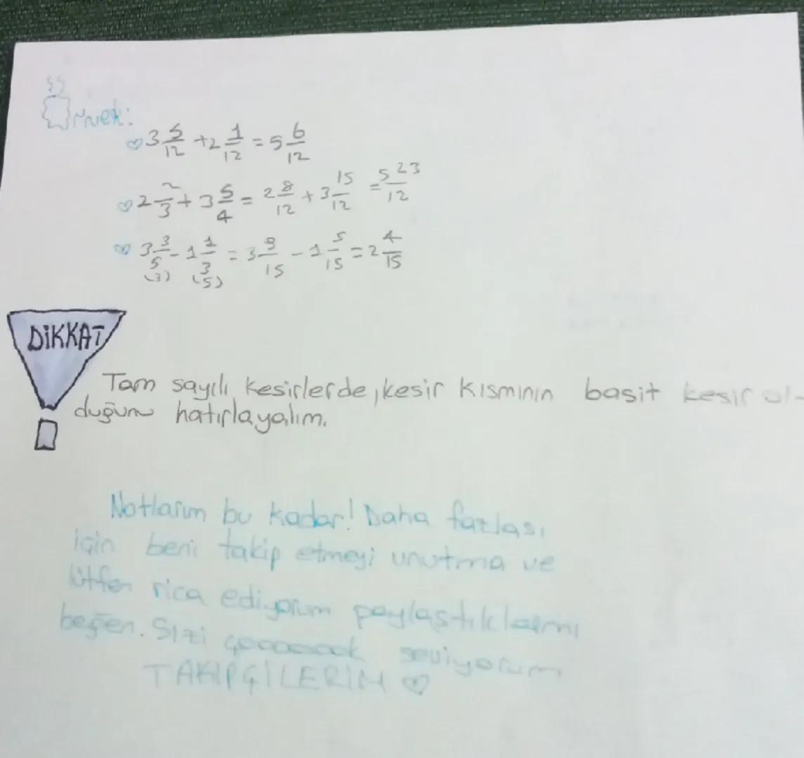 Brvek:

♡3$\frac{5}{12}$+2$\frac{1}{12}$=5$\frac{6}{12}$

♡2$\frac{2}{3}$+3$\frac{5}{4}$=2$\frac{8}{12}$+3$\frac{15}{12}$=$\frac{5}{12}$\fra