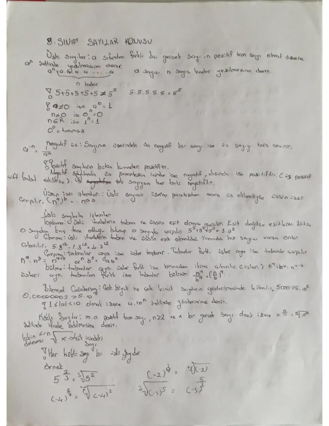 9. Sınıf Matematik Sıfırdan Sayılar Konusu