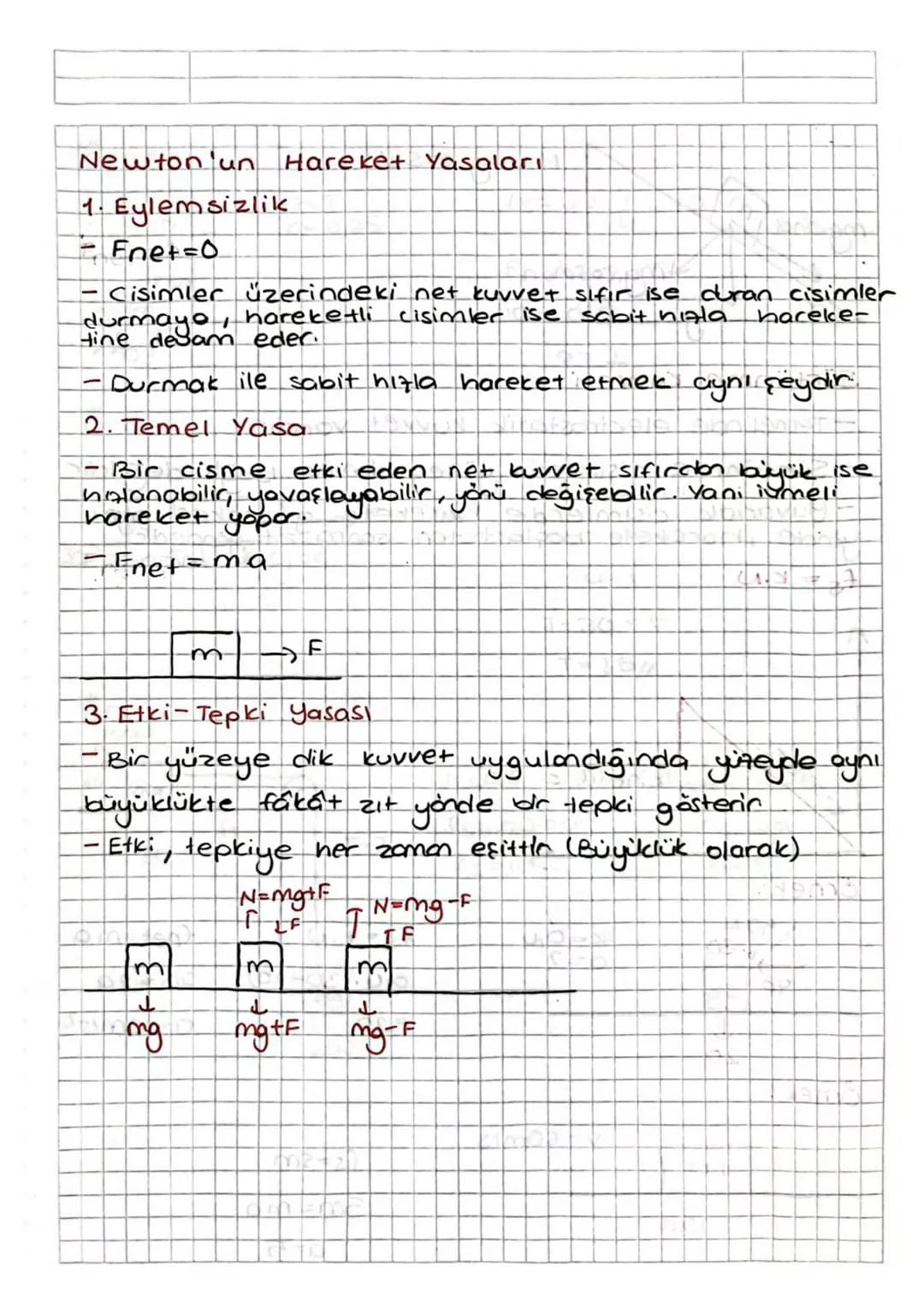 Newton un Hareket Yasaları
1. Eylemsizlik
Fnet-0
- Cisimler üzerindeki net kuvvet sıfır ise duran cisimler
sabit nila. haceke
durmayo, harek