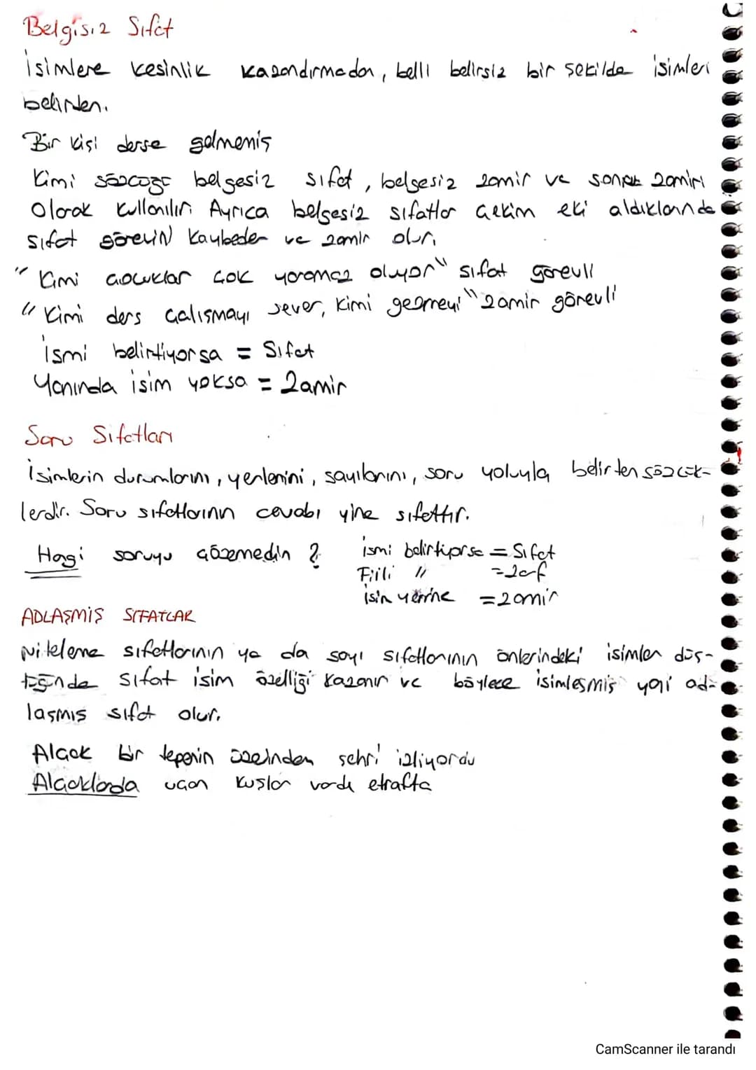 Sifatlo (ón Ad)
İsimlerden önce gelerek onlar farkı yönlerden niteleyen yo de belirter
sözcüklere denir. Sifatter işimlerle birlikte kullanı