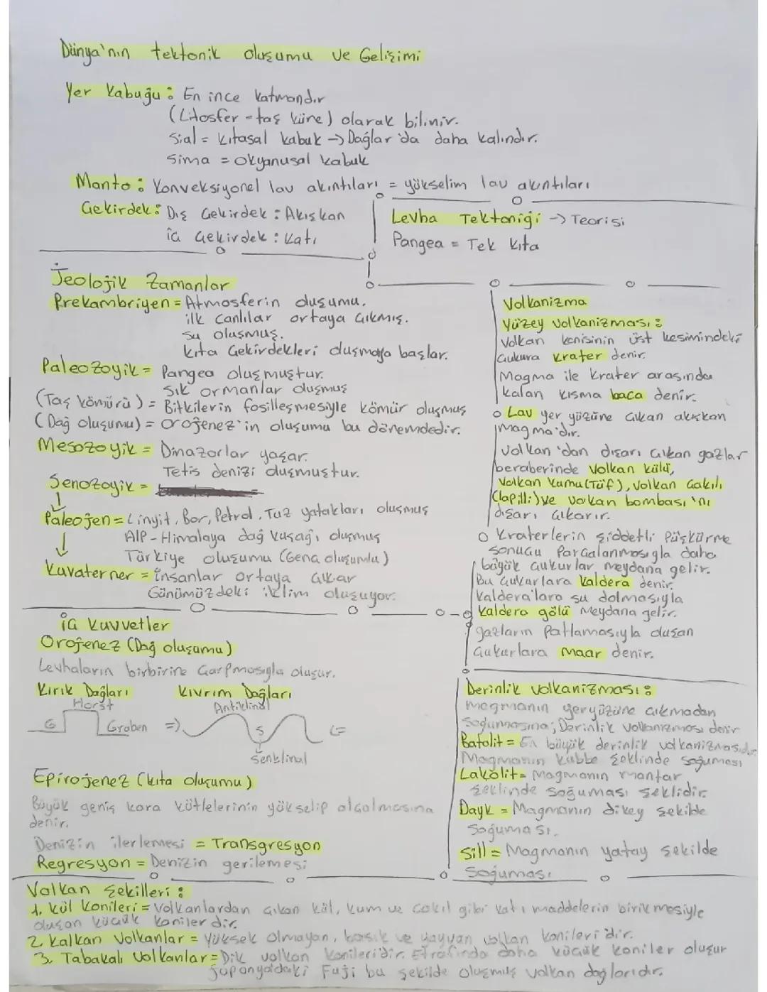 Dünyanın tektonik oluşumu ve gelişimi 