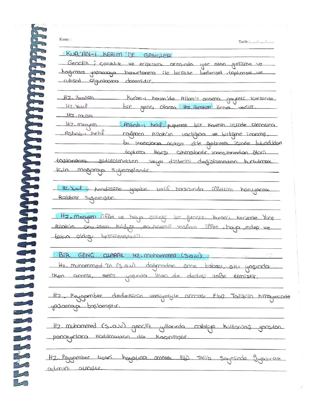 Hz Muhammed gençliği 