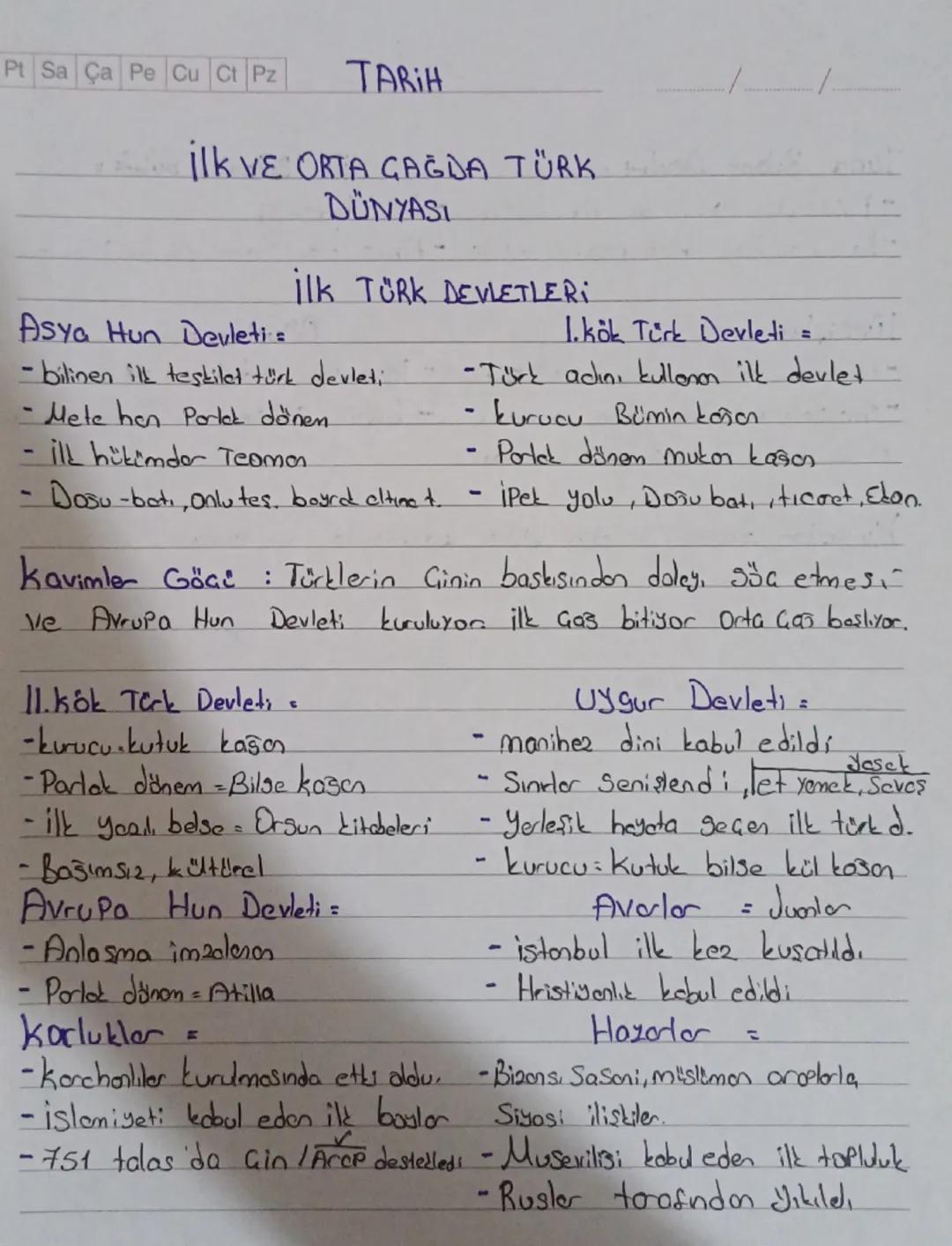 Pt Sa Ça Pe Cu Ct Pz TARIH
ilk VE ORTA GAGDA TÜRK.
Asya Hun Devletis
DÜNYASI
ilk TÜRK DEVLETLERI
- bilinen ilk teşkilet türk devleti
- Mete 