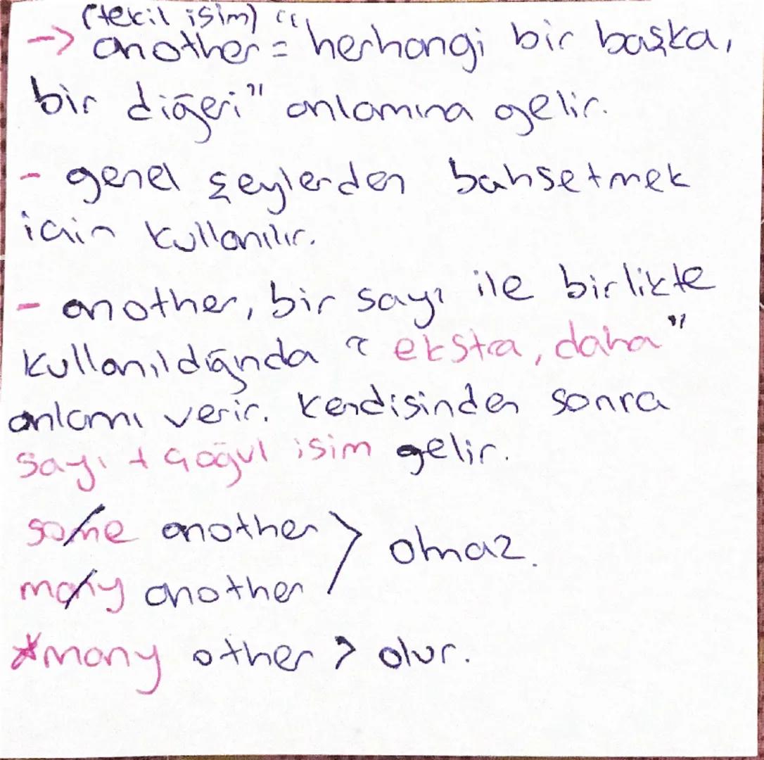 - indefinite Pronouns-
Sonu body ve one
ile bitenler -> insonlar için
thing ile bitenler nesneler için
(consız varliklar)
where ile bitenler