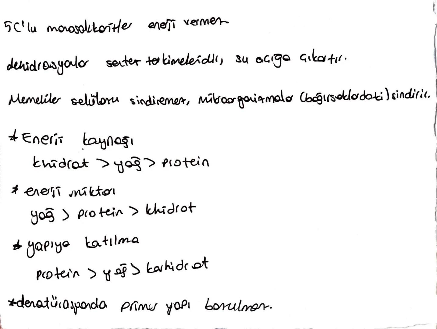 5 C'lu morosokkaritler enerji vermer
dehidrowyalo senter to kimelerdi, su açığa çıkartır.
Memelite selüloru sindiremez, MitraorganiAmala (ba