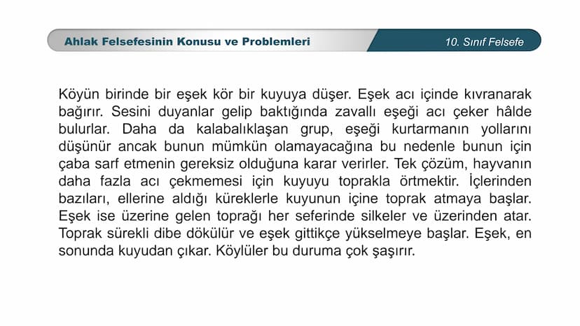 *
ETİ MİLLİ EG/T
TIM
CUMHURİYE
DO
BAKANLIGI
*
*
*
FELSEFE
10. SINIF
3.ÜNİTE: FELSEFENİN TEMEL KONULARI VE
PROBLEMLERİ
Ahlak Felsefesinin Kon