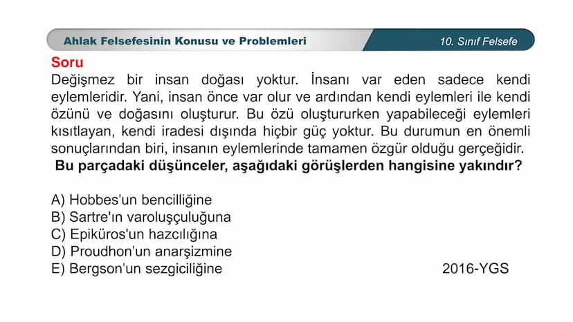 *
ETİ MİLLİ EG/T
TIM
CUMHURİYE
DO
BAKANLIGI
*
*
*
FELSEFE
10. SINIF
3.ÜNİTE: FELSEFENİN TEMEL KONULARI VE
PROBLEMLERİ
Ahlak Felsefesinin Kon