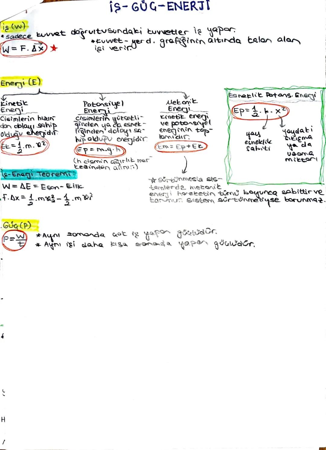 is (w)
IS-GUG-ENERJI
*Sadece kuvvet değrultusundaki kuvvetler iş yapar.
W= F. Ax⭑
*Kuwet-
* Luvvet yerd. grafiğinin altında kalan alan
Enerj