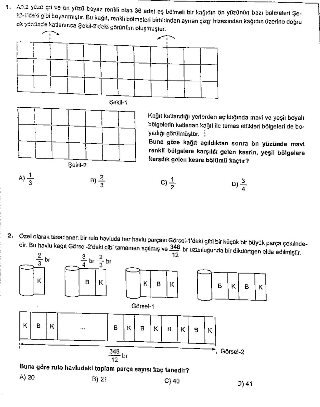 # Rasyonel Sayılarla Toplama ve Çıkarma İşlemi

• Rasyonel sayılarla toplama ve çıkarma işlemi
yapılırken paydalar eşit olmalıdır. Paydaları