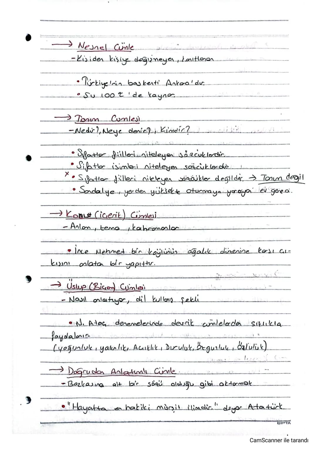 CÜMLEDE
ANLAM
1. Anlaton Özelliklerine Göre Cümleler
a) dznel ciśnie
blnesnel cümle
c) torum cunlesi
alkonum cumlesi
→ Öznel Cümle
d) Uslup 