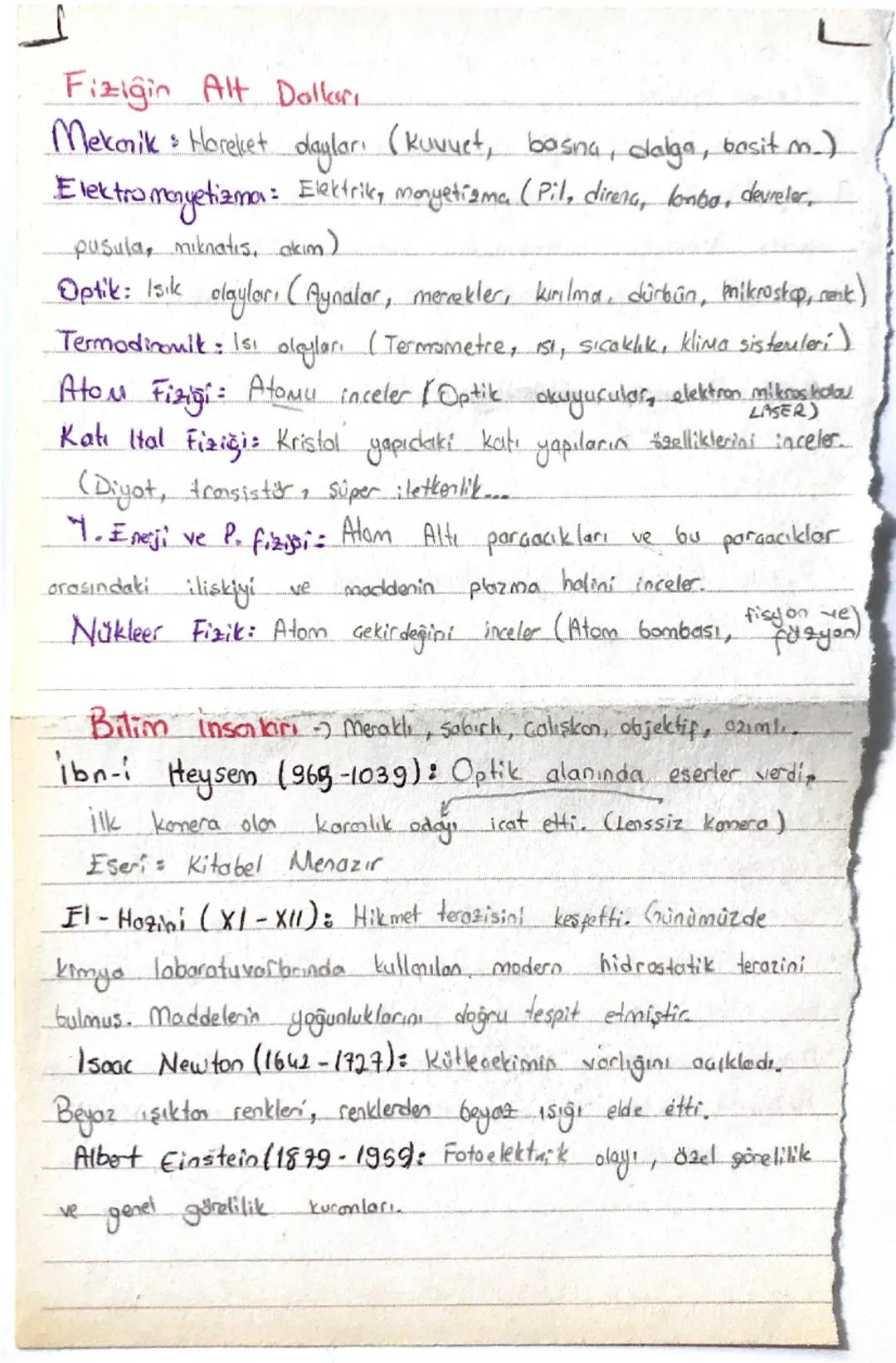 Fizik Bilimi
Fizik, madde ve enerji etkileşimlerini inceleyen vygularial, bilim
ve
dalıdır. Maddey!
maddeye energi verdiğimiz durumları
ince