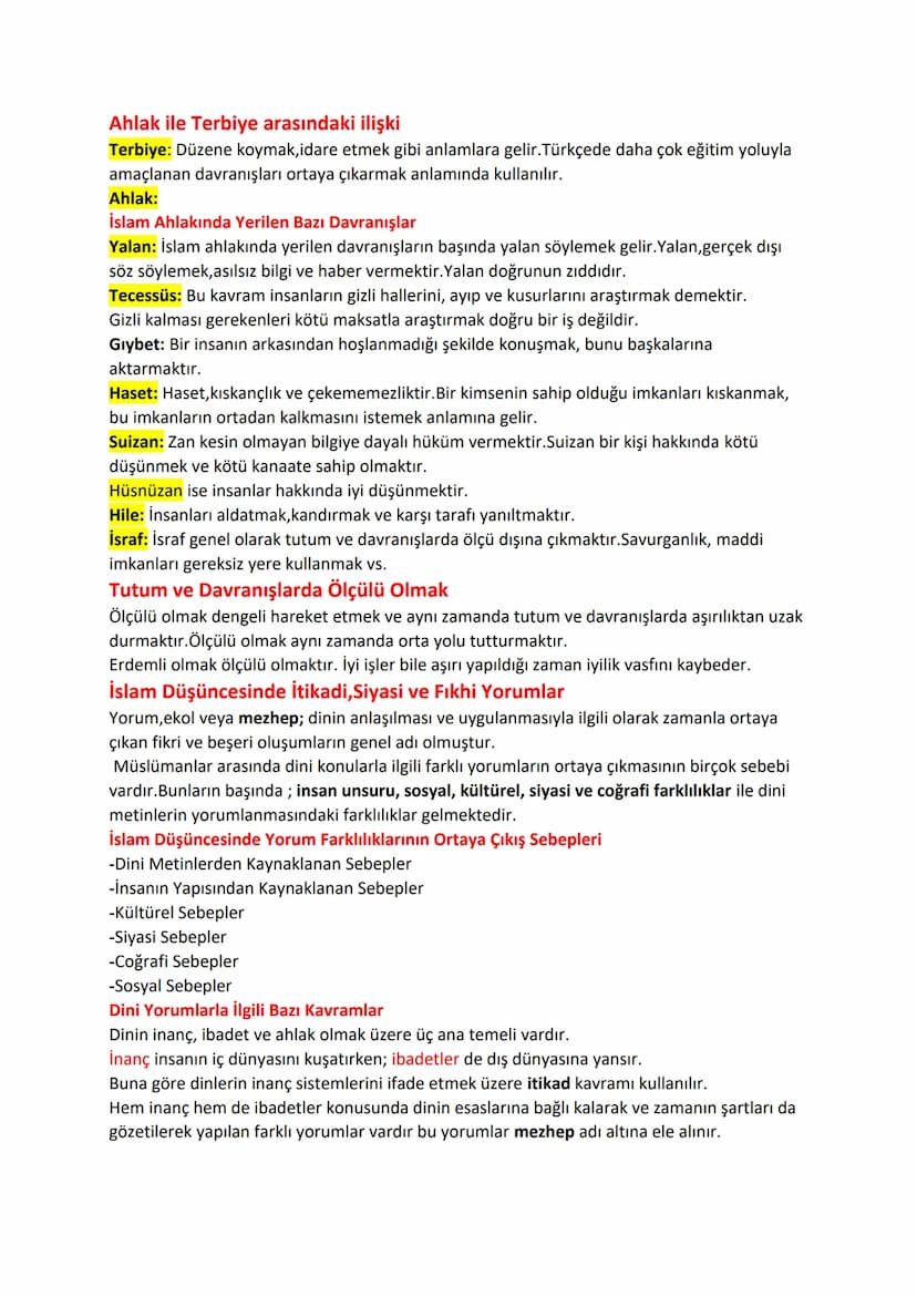 Ahlak ile Terbiye arasındaki ilişki
Terbiye: Düzene koymak, idare etmek gibi anlamlara gelir.Türkçede daha çok eğitim yoluyla
amaçlanan davr