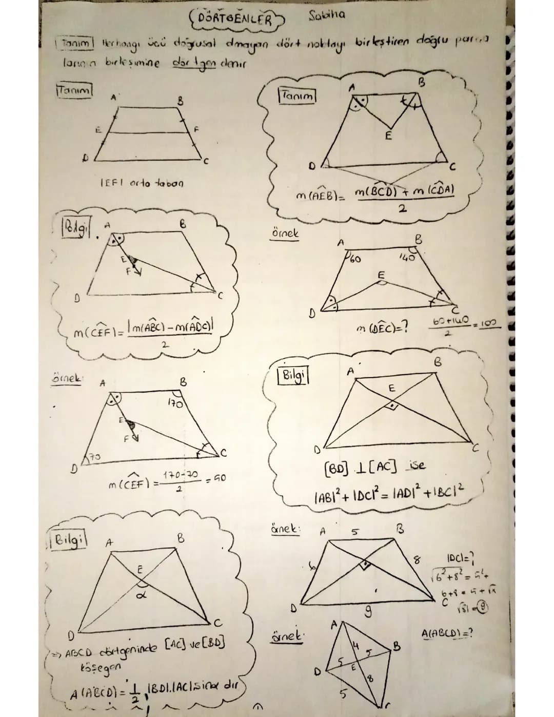 10.Sınıf Dörtgenler ve Çokgenler Konu Özet PDF
