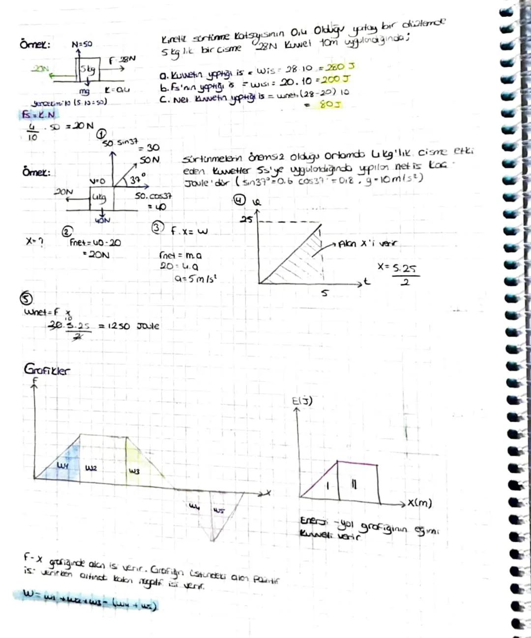 - ENERSI -
0 Cisme uygulanan Kuwet cismin horecet doğrultusung Paralel ise is yepmis olur.
。 Hbrevet doğruitions dik Kuwetter is yopmaz
is •