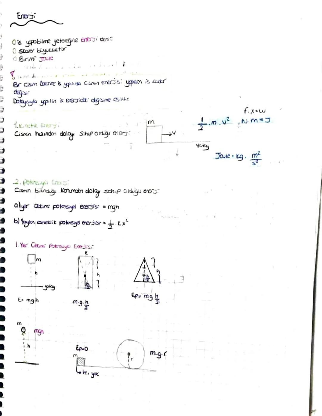 - ENERSI -
0 Cisme uygulanan Kuwet cismin horecet doğrultusung Paralel ise is yepmis olur.
。 Hbrevet doğruitions dik Kuwetter is yopmaz
is •