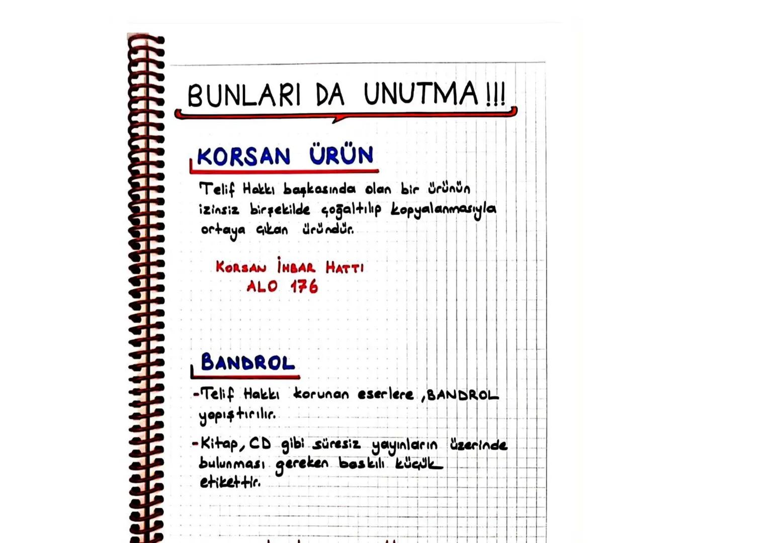 BUNLARI DA UNUTMA !!!!
KORSAN ÜRÜN
Telif Hakkı başkasında olan bir ürünün
izinsiz bir şekilde çoğaltılıp kopyalanmasıyla
ortaya çıkan üründü