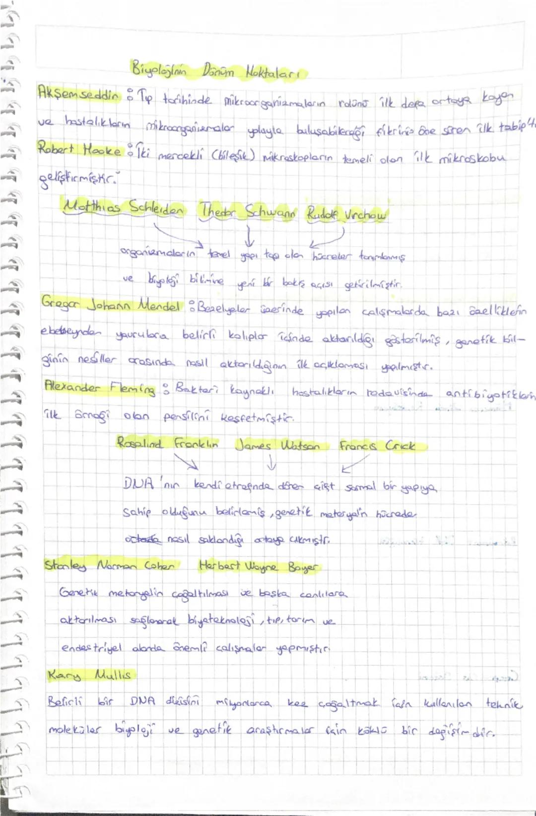 7999449TTTTTTTTTTTTT
Biyolojinin Donum Noktaları
Akşemseddin : Typ tarihinde mikroorganizmaların rolunu ilk defa ortaya koyan
ve hastalıklar