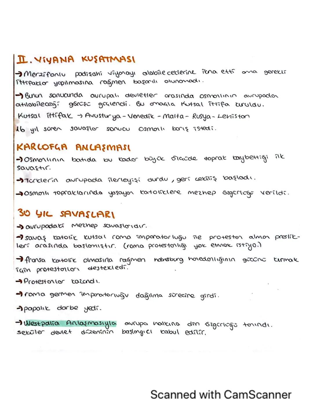 2. viyana kuşatması/ karlofça antlaşması/ 30 yıl savaşları