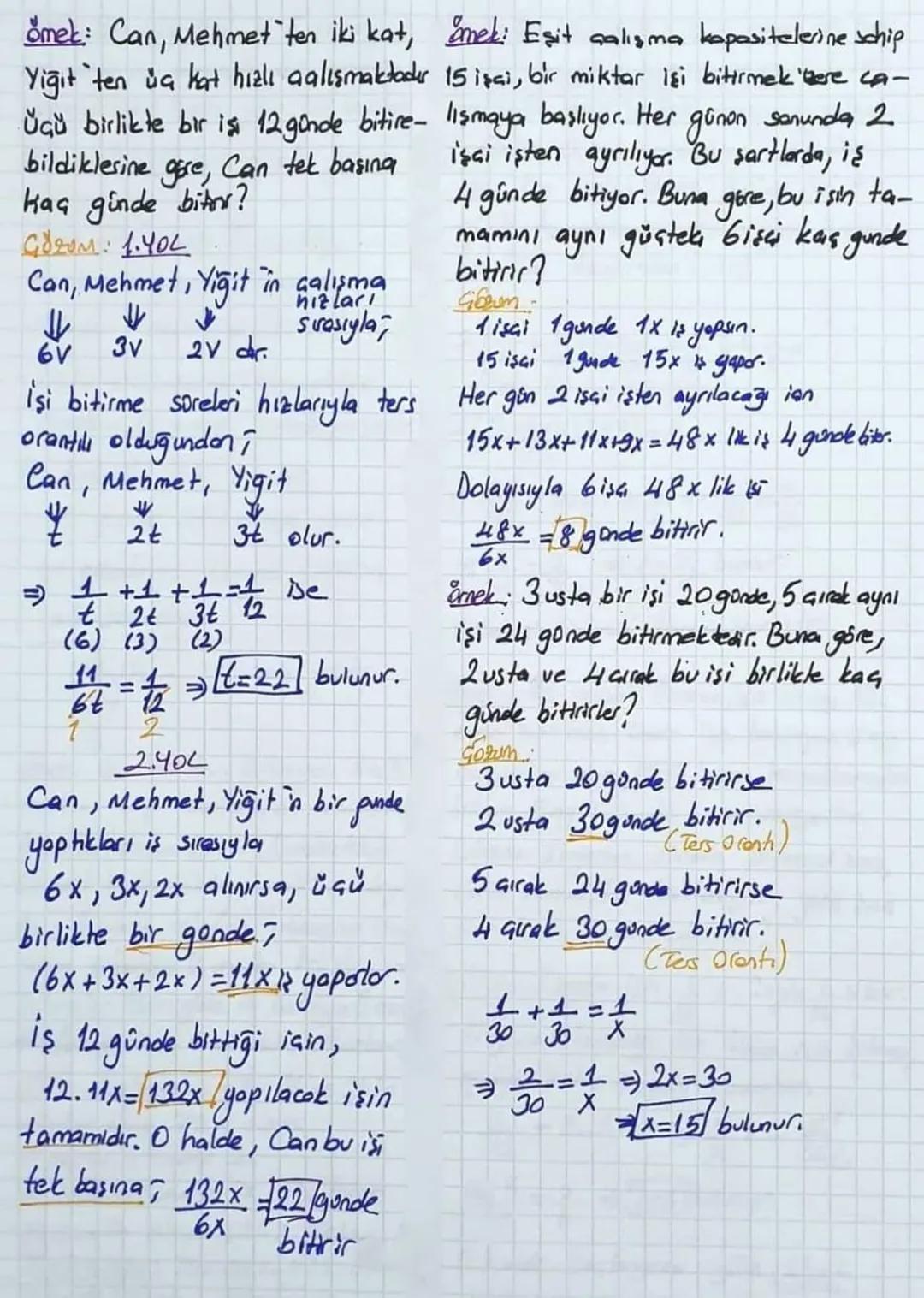 ~işct PROBLEMLERI
* işçi
isai problemlerinde işlemler,
birim zamanda yapılan iş üze
rinden gerçekleştirilir.
Br isai, bir işin tamanı x
günd