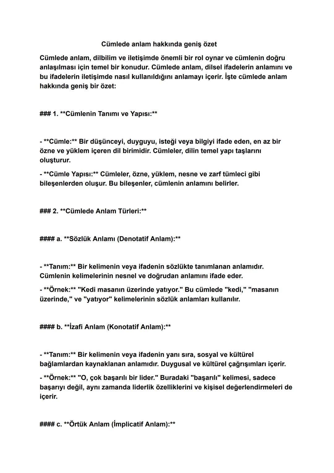 Cümlede Anlam: Detay, Örnek ve Açıklama