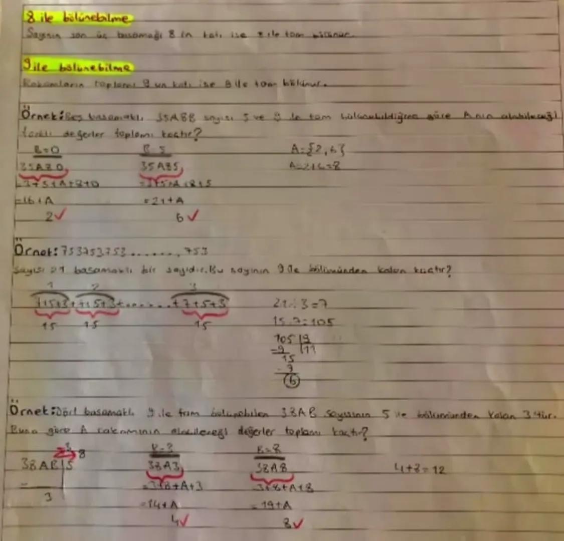 Bölüne bilme kuralları.

Örnek: A,B ve doğal sayılardır.

A
B

4

Buna göre Gain
A türünden değeri unatır?
Ca...... A

A-6B+3
A=6(7C+4) +3
A