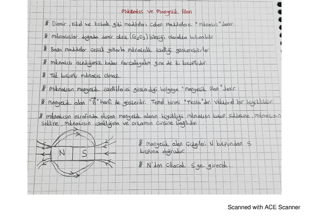 10. Sınıf Fizik: Mıknatıs ve Manyetik Alan Konu Anlatımı PDF