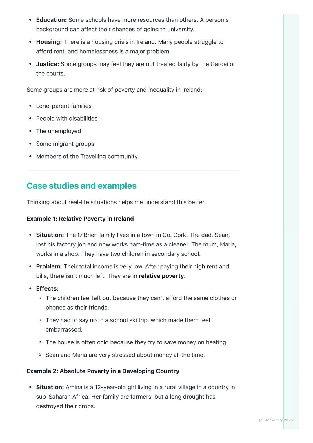# Poverty and Inequality

## What are poverty and inequality?

Poverty and inequality are big topics in CSPE. They are about the unfair
dist