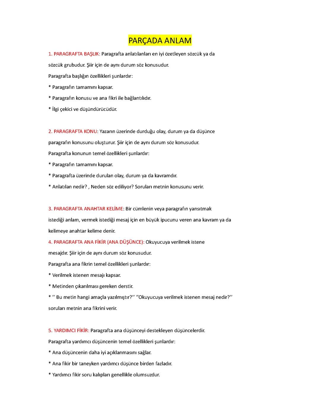 Parçada Anlam: Detaylı Anlatım ve Örnekler