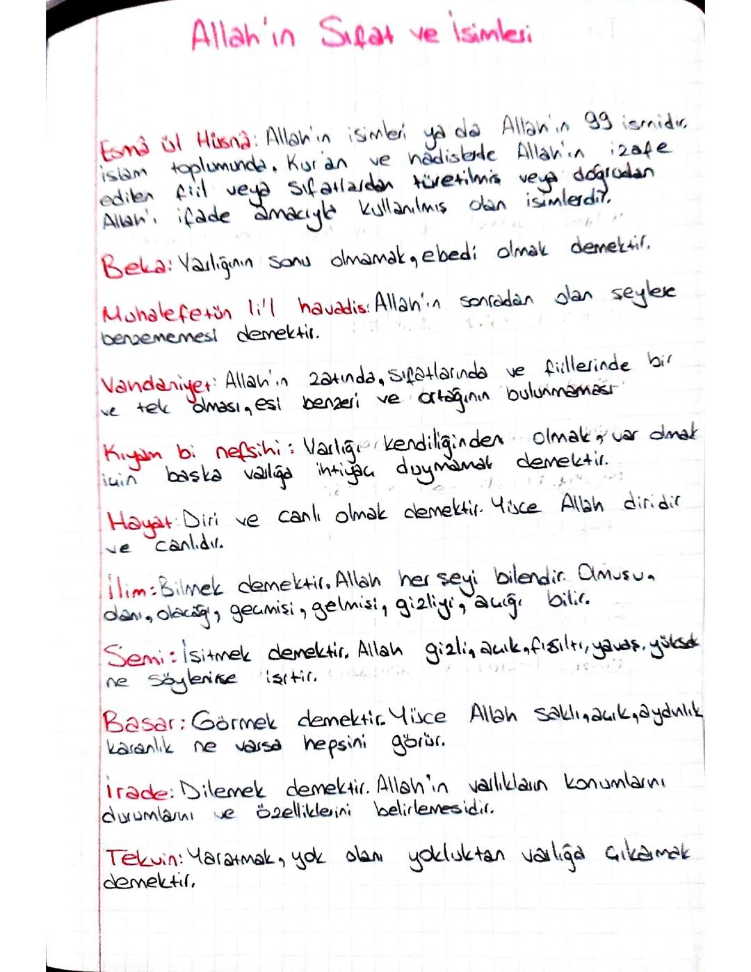 Allah'ın sıfatı ve isimleri 