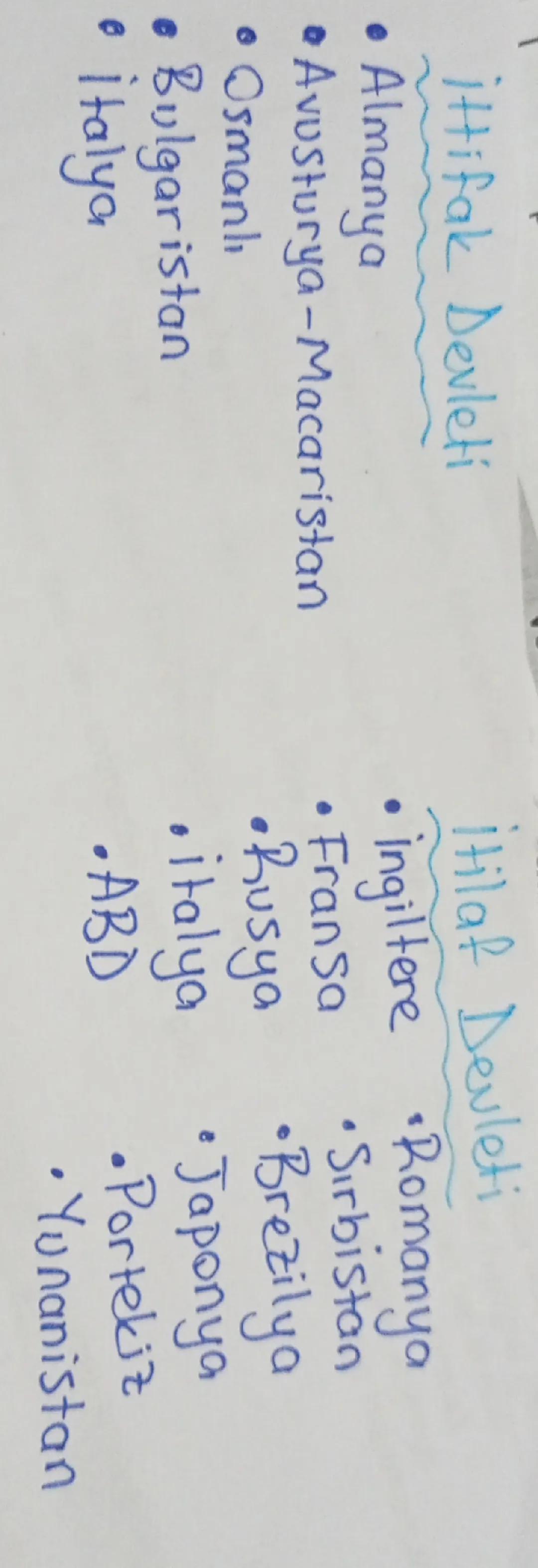 İttifak ve iltilaf devletlerinin grupları