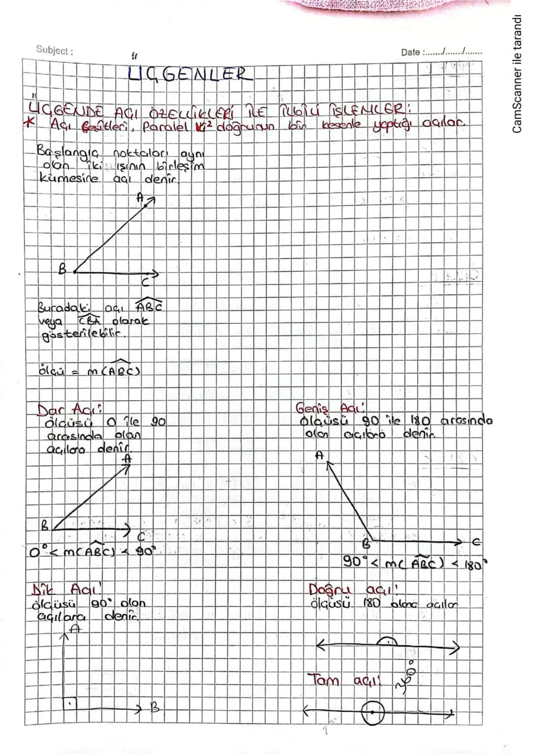 Subject:
=
Date ...........
IGGENLER
LIGGENDE AGI ÖZELLİKLERİ RE iubici ISLEMLER:
* Açı Caîtleri, Paralel Miz doğrudun bin besenle yaptığı a